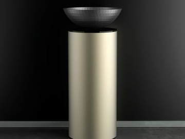 LEONARDO KOIN XL MOSAIC BLACK - Floor-standing wooden vanity unit by Glass Design - view 2